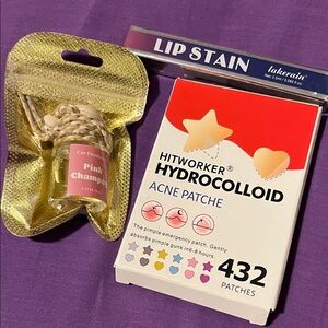 Self Care Bundle - Pimple patches, car freshener, and lip stain